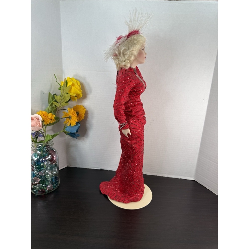 Franklin Heirloom Marilyn Monroe 19"Gentleman Prefer Blondes Figurine w/Stand - Picture 5 of 17